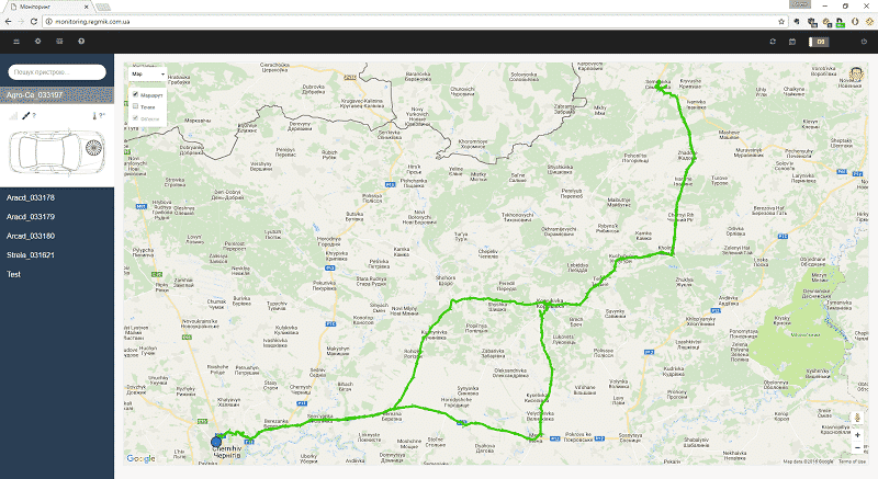 WEB сервис GPS-мониторинга (телеметрии)